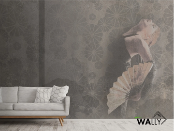 SAKE - Fire retardant washable nonwoven wallpaper with floral pattern by WALLYART - view 2