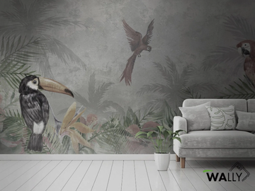 TROPICAL - Fire retardant washable Tropical nonwoven wallpaper by WALLYART - view 2
