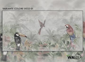 TROPICAL - Fire retardant washable Tropical nonwoven wallpaper by WALLYART - view 3