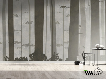 WOOD - Fire retardant washable landscape nonwoven wallpaper by WALLYART - view 2
