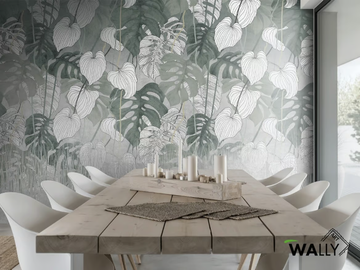 MAYA - Fire retardant washable Tropical nonwoven wallpaper by WALLYART - view 2