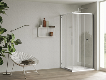 BRAVO - Glass and aluminium shower cabin with sliding door by WEISS-STERN - view 2