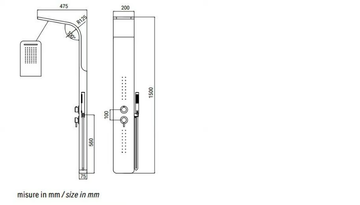 MONTE GRAPPA - Wall-mounted shower panel with hand shower by WEISS-STERN - view 3