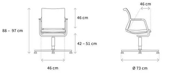 ERGOMEDIC 110-3 3D - Swivel height-adjustable chair by Wagner - view 3