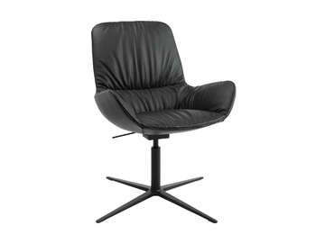 W-CLUB LOW - Swivel with 4-spoke base chair with armrests by Wagner - view 2