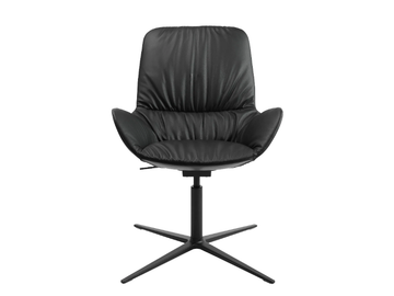W-CLUB LOW - Swivel with 4-spoke base chair with armrests by Wagner - view 3