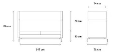 W-LOUNGE HIGH - High-back sofa by Wagner - view 3