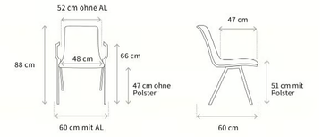 W20 - Fabric training chair with armrests by Wagner - view 3