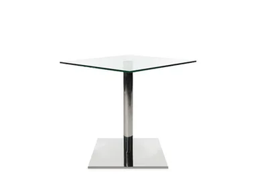 W-TABLE - Square glass and steel coffee table by Wagner - view 2