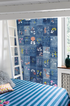 CYANOPOP - Vinyl wallpaper with floral pattern by Wall&decò - view 3