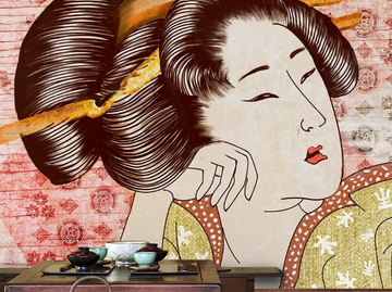 CLASSIC GEISHA - Oriental wallpaper, PVC free, eco, washable by WallPepper®/Group - view 2