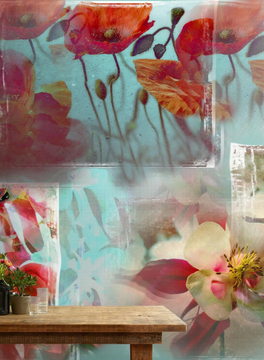 LANTERNE FIORITE - Tropical wallpaper, PVC free, eco, washable by WallPepper®/Group - view 3