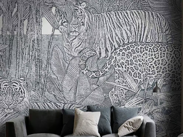 THE EYE OF THE TIGER - Oriental wallpaper, eco-friendly, PVC free and washable by WallPepper®/Group - view 2