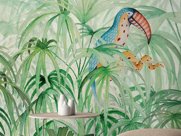 TOUKE-TOUKE JUNGLE - Tropical wallpaper, PVC free, eco, washable by WallPepper®/Group - view 2