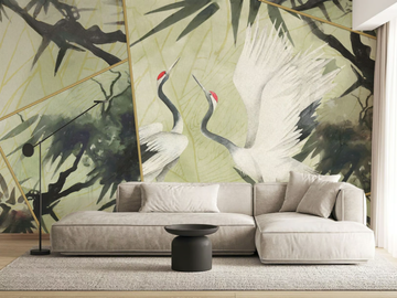 MATCHA HERON - PVC free, eco-friendly, washable wallpaper by WallPepper®/Group - view 2