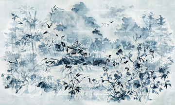 MIGRATION - Oriental wallpaper, eco-friendly, PVC free and washable by WallPepper®/Group - view 3