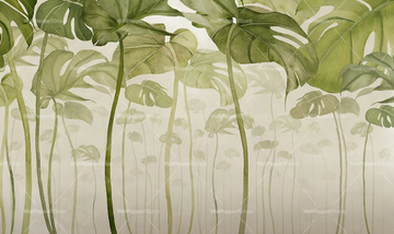 MONSTERA - PVC free, eco-friendly, washable natural wallpaper by WallPepper®/Group - view 3