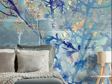 Argento fior di seta - Oriental wallpaper, PVC free, eco, washable by WallPepper®/Group - view 2