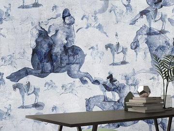 CAVALLI CINESI - Oriental wallpaper, PVC free, eco, washable by WallPepper®/Group - view 2