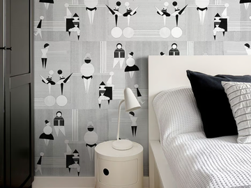 DAS BALLET - Geometric wallpaper, PVC free, eco-friendly, washable by WallPepper®/Group - view 2