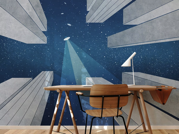 DON'T LOOK UP - PVC free, eco-friendly, washable perspective wallpaper by WallPepper®/Group - view 2