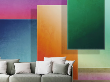 GEOMETRIC RAINBOW - PVC free, eco-friendly, washable nuanced wallpaper by WallPepper®/Group - view 2