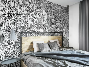 INKED TROPICAL - Tropical wallpaper, PVC free, eco-friendly, washable by WallPepper®/Group - view 2