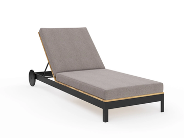 MORE COMFORT - Recliner fabric sun lounger with castors by Walters - view 2