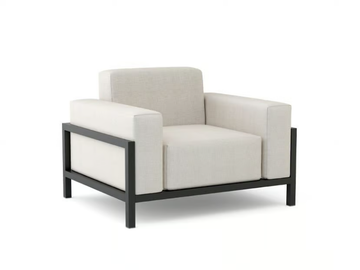 MORE COMFORT - Fabric outdoor guest chair with armrests by Walters - view 2