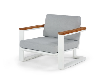 REGATTA COMFORT - Sled base upholstered aluminium garden armchair with armrests by Walters - view 2