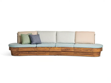 RESORT DRAKEFORD - Curved sectional teak garden sofa by Walters - view 3