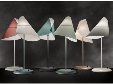 LA LUNE SOUS LE CHAPEAU - Adjustable steel and PVC table lamp by Warli - view 3