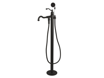 KINGSTON - Floor standing 1 hole brass bathtub mixer with hand shower by WatermarkFixtures - view 2