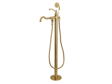 KINGSTON - Floor standing 1 hole brass bathtub mixer with hand shower by WatermarkFixtures - view 3