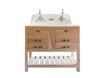 BEAUREGARD - Floor-standing wooden vanity unit with integrated washbasin by WatermarkFixtures - view 2