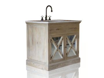 ST. HELENA - Floor-standing reclaimed wood vanity unit with integrated washbasin by WatermarkFixtures - view 3