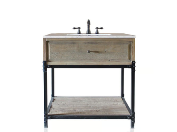 SABINE - Single floor-standing wooden vanity unit with integrated washbasin by WatermarkFixtures - view 2