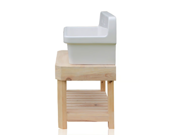 SUNROOM POTTERS STAND - Single floor-standing wooden vanity unit by WatermarkFixtures - view 3