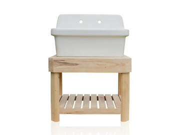 SUNROOM POTTERS STAND - Single floor-standing wooden vanity unit by WatermarkFixtures - view 2