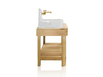 TENSAS - Single wooden vanity unit with integrated washbasin by WatermarkFixtures - view 3