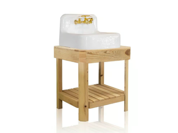 TENSAS - Single wooden vanity unit with integrated washbasin by WatermarkFixtures - view 2