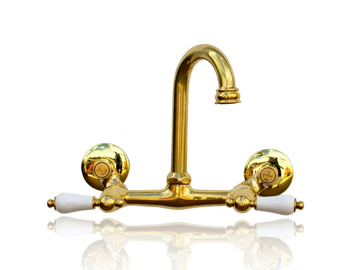 WMF-LF-604-PL - Wall-mounted 2 hole brass washbasin mixer by WatermarkFixtures - view 2