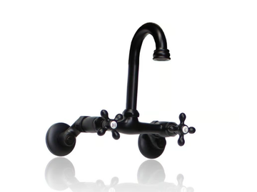 WMF-LF-604-MC - 2 hole wall-mounted brass washbasin mixer by WatermarkFixtures - view 3