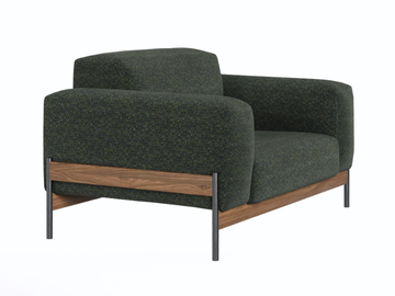 BOWIE - Upholstered fabric lobby chair with armrests by Wewood - view 2