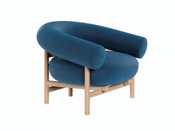 LOOP - Upholstered fabric armchair with armrests by Wewood - view 2