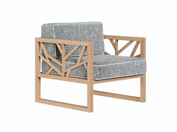 TREE - Sled base upholstered fabric armchair with armrests by Wewood - view 2