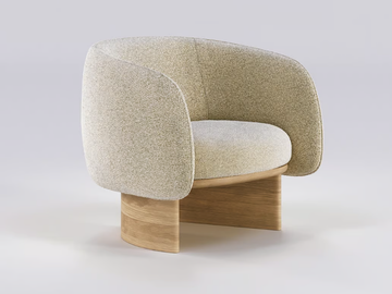 NIDO - Upholstered fabric armchair with armrests by Wewood - view 2