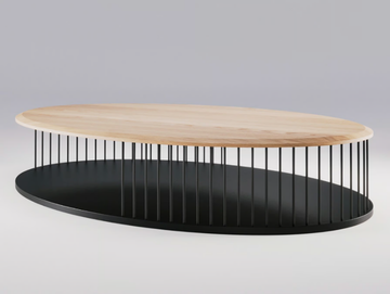 MEMÓRIA - Low oval solid wood coffee table by Wewood - view 2
