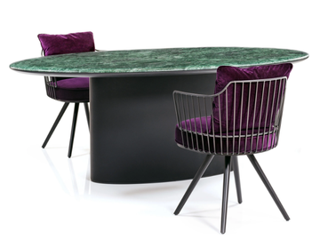 ANTILLES - Oval marble dining table by Wittmann - view 2