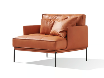 FAME - Leather armchair with armrests by Wittmann - view 2